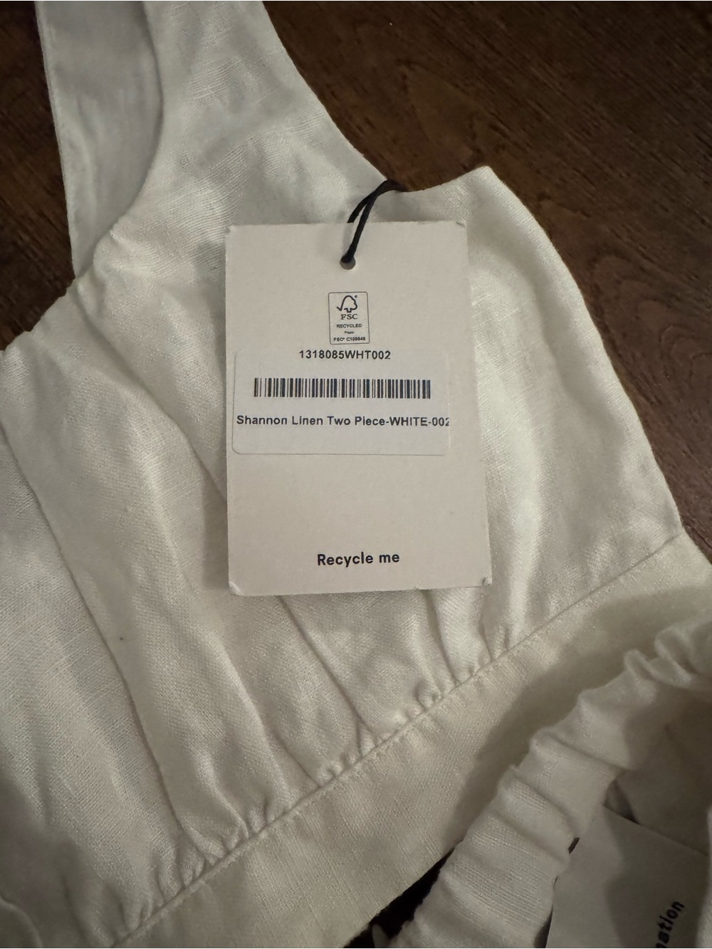 Reformation Shannon Linen Two Piece Ivory - Size 2 - Picture 9 of 11